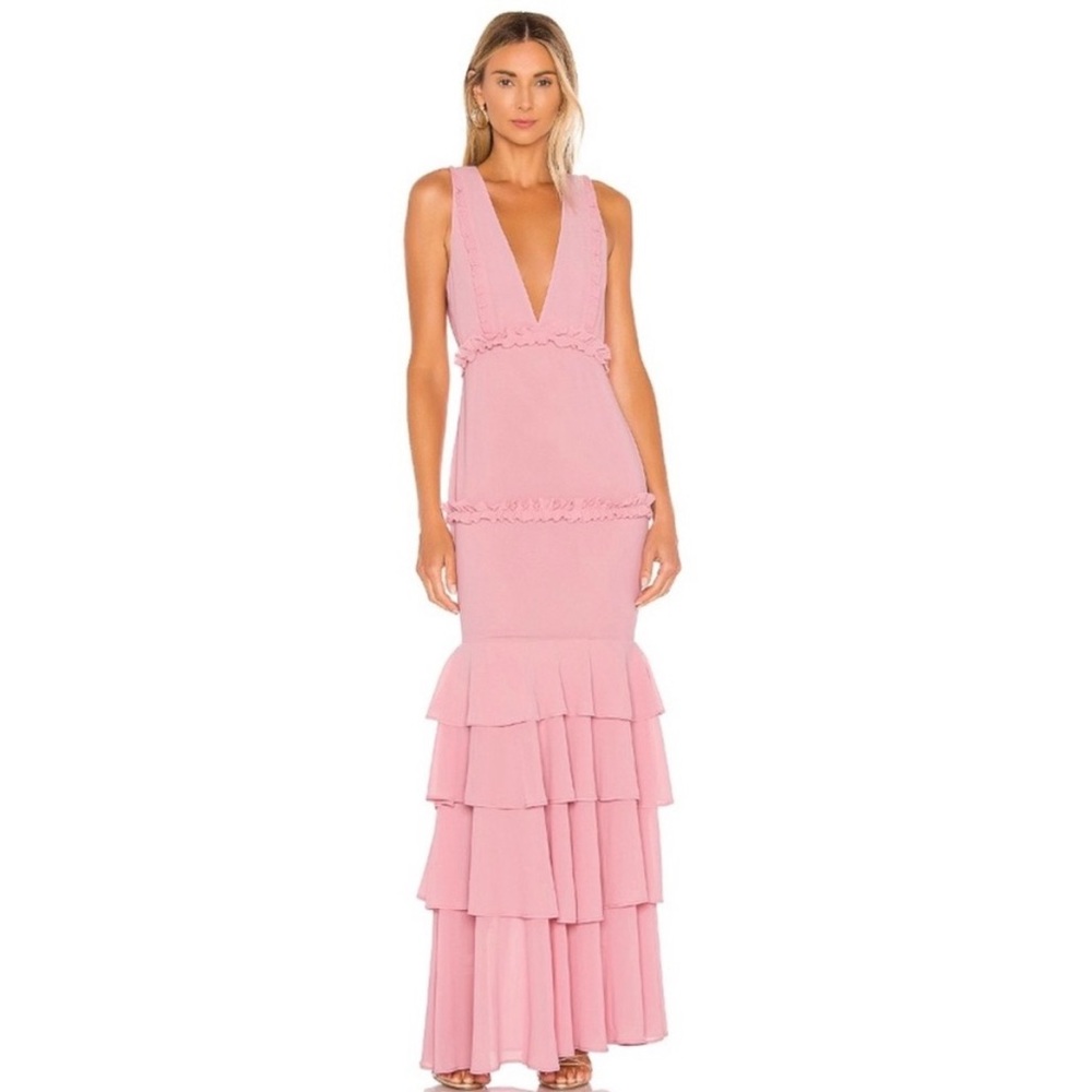 NEW Lovers + Friends Dipinto in Oro Gown Rose Pink Small